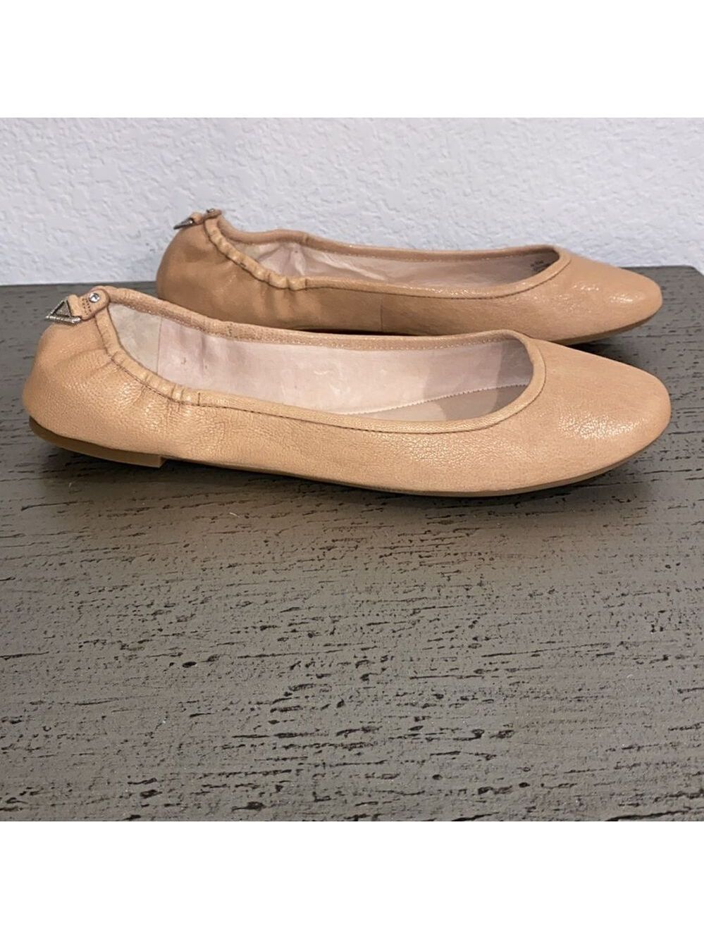 New Gianni Bini Kayson Leather Flats Pink Marble